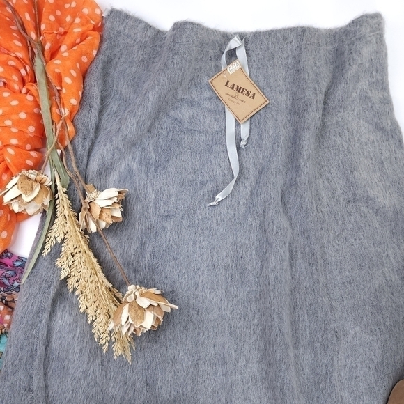 New Lamesa Alpaca Grey Wool Maxi Skirt Sz XXL - Picture 12 of 15
